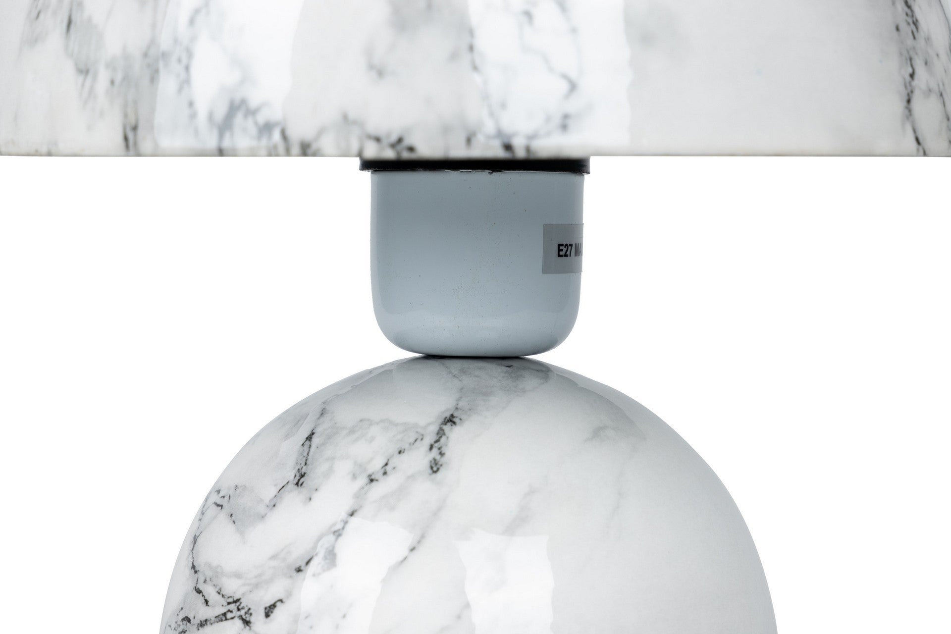 Lampara mesa metal efecto marmol 20x20x32 cm