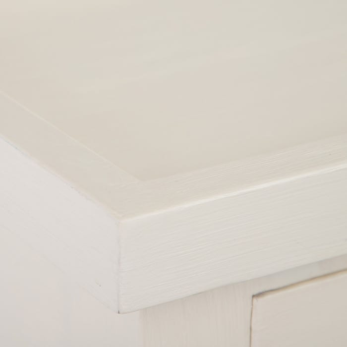 Mesa Auxiliar Blanco Roto Madera Mindi 72 X 47 X 77 Cm