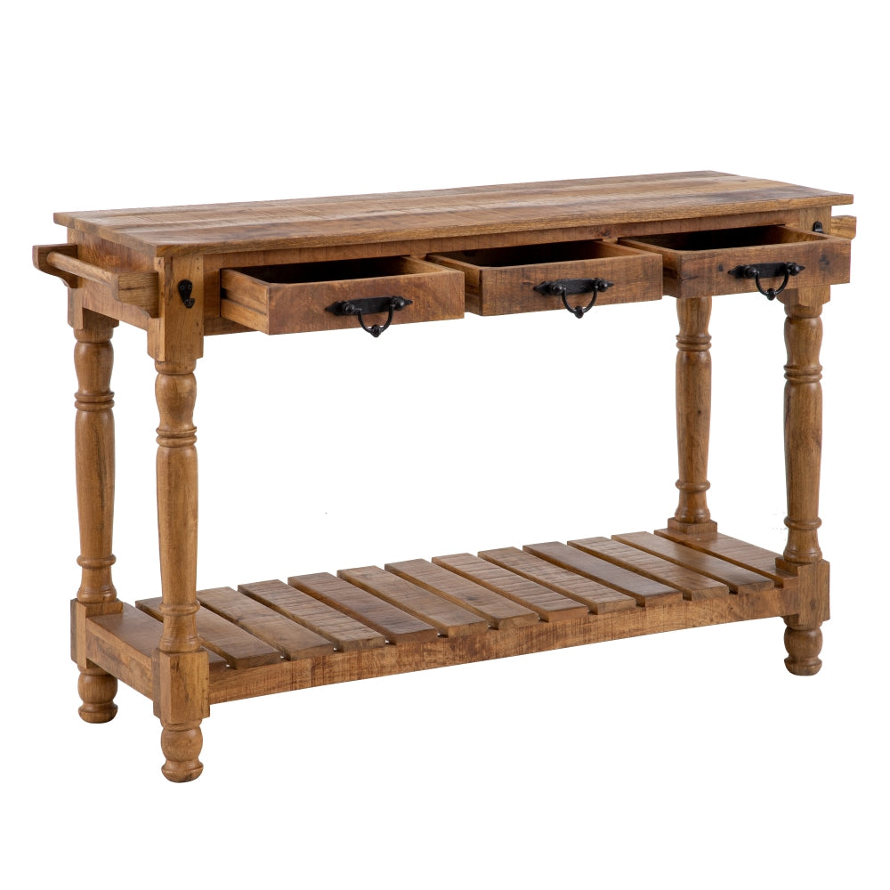 Mueble auxiliar natural madera de mango 145 x 45 x 90 cm