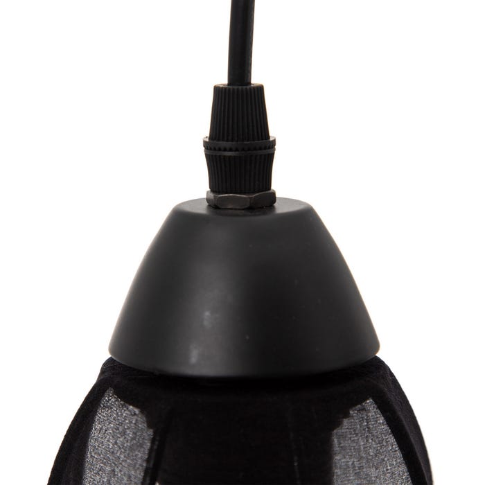 Lámpara Techo Negro Tejido-Metal 40 X 40 X 140 Cm