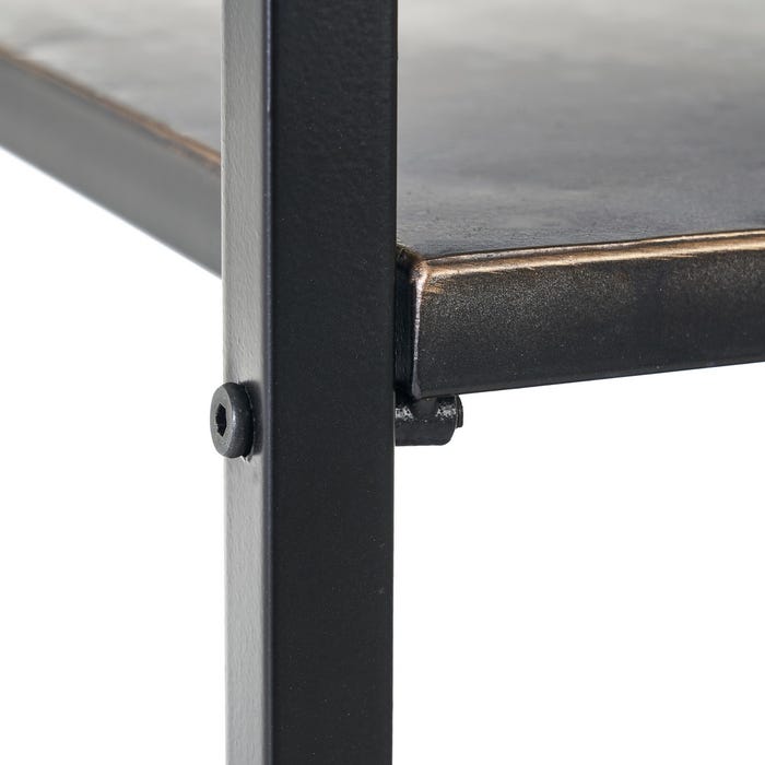 Mueble Auxiliar Negro-Marrón Metal 55 X 38 X 140 Cm