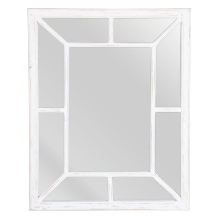 Espejo Pared Blanco Madera Decoración 61 X 2,50 X 76 Cm