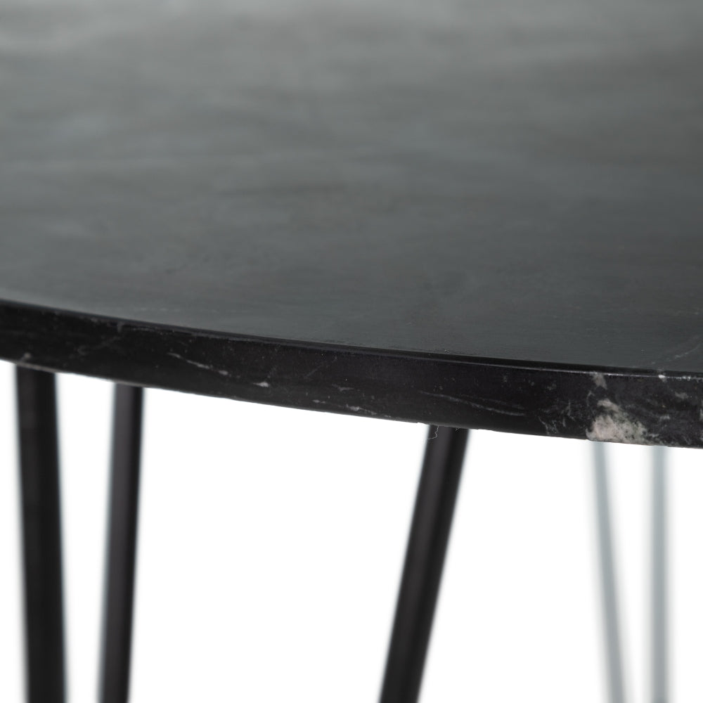 Mesa comedor negro hierro / mármol 120 x 120 x 76 cm