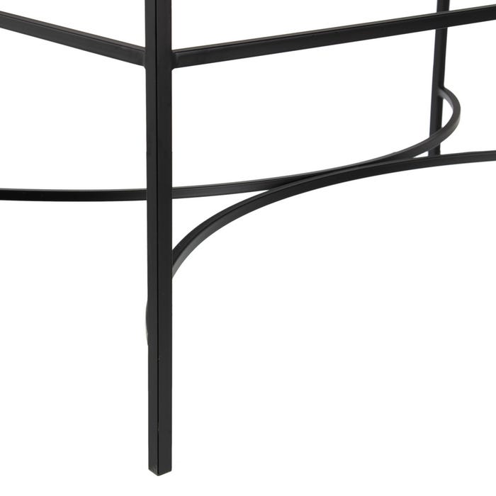 Mesa Centro Negro Metal / Cristal Salón 100 X 60 X 45,50 Cm