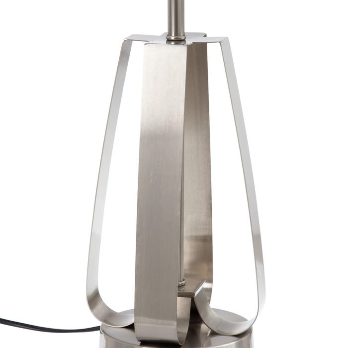 Lámpara Mesa Plata Metal / Tejido 33 X 33 X 59 Cm