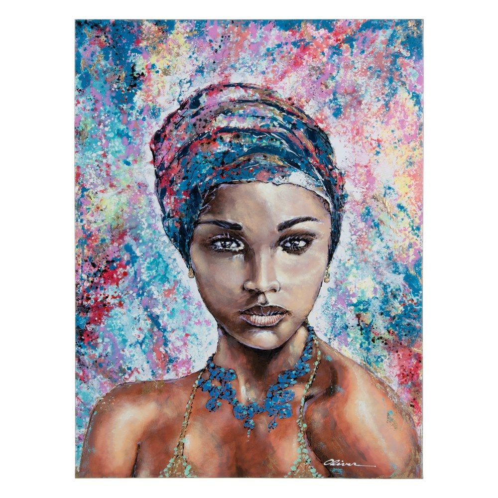 Pintura Mujer Multicolor Lienzo 120 X 3,50 X 90 Cm