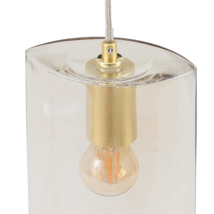 Lámpara Techo Dorado Hierro / Cristal 15 X 15 X 22,20 Cm