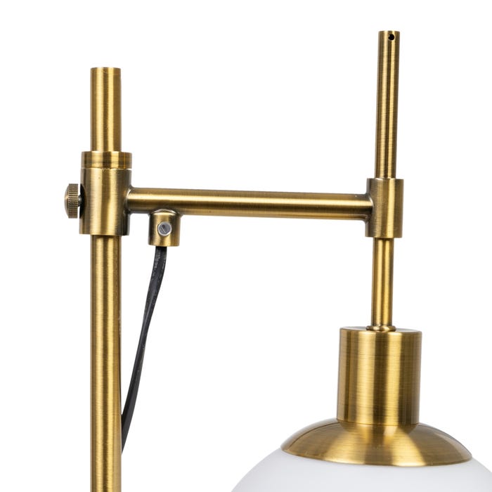 Lámpara Mesa Oro Metal-Cristal 24 X 17 X 65 Cm