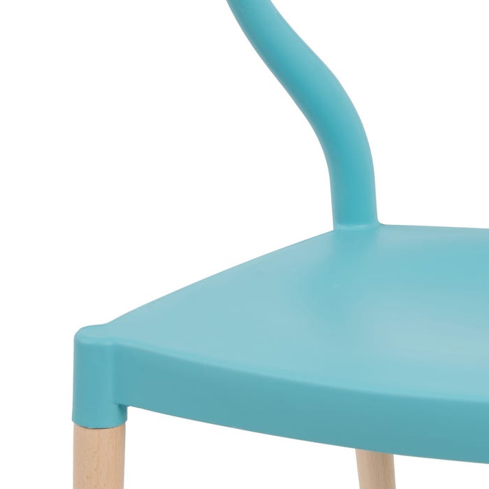 Silla Azul Pp-Madera 46 X 42 X 78,50 Cm