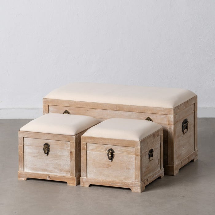 Baúl de almacenaje Decor uso interior diseño rústico natural 40x80x40 cm