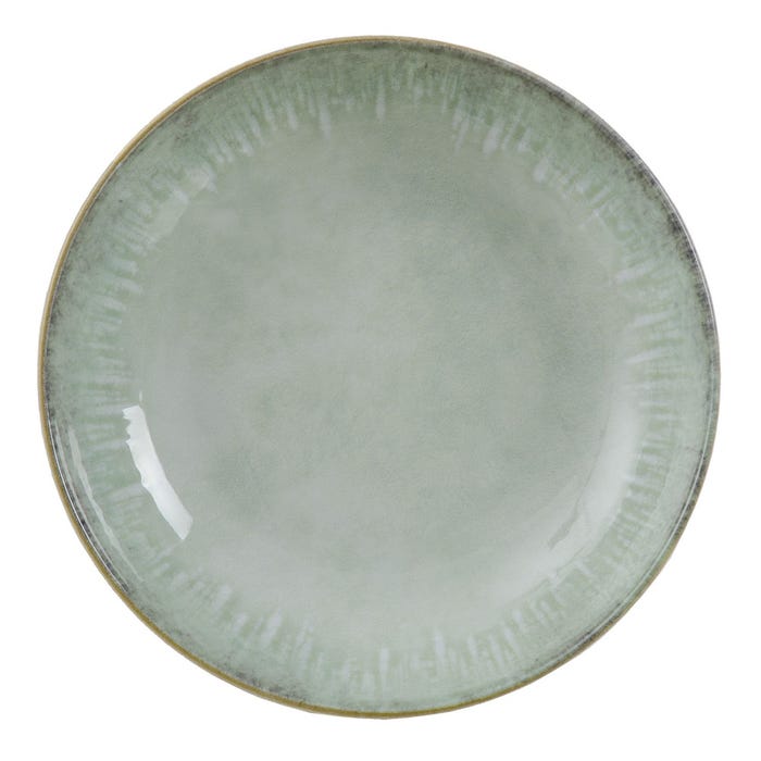 Plato Hondo Verde Porcelana Cocina 20 X 20 X 5 Cm