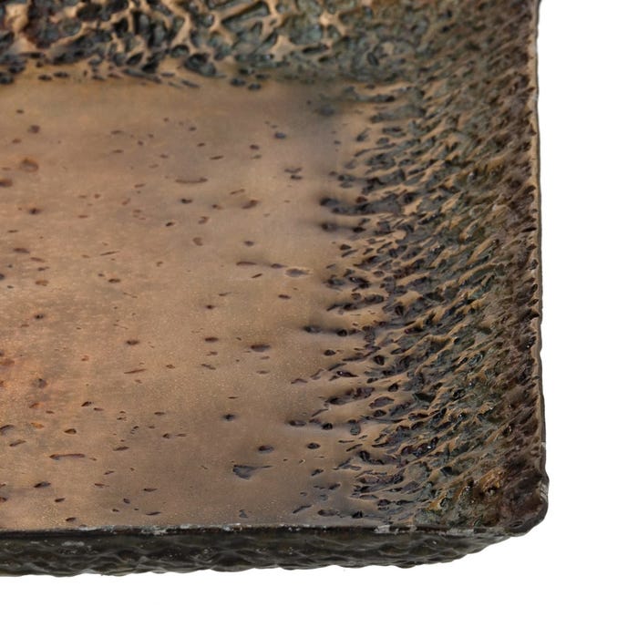 Bandeja de Alumínio Bronze Decorativa 24,50 X 24,50 X 2 Cm