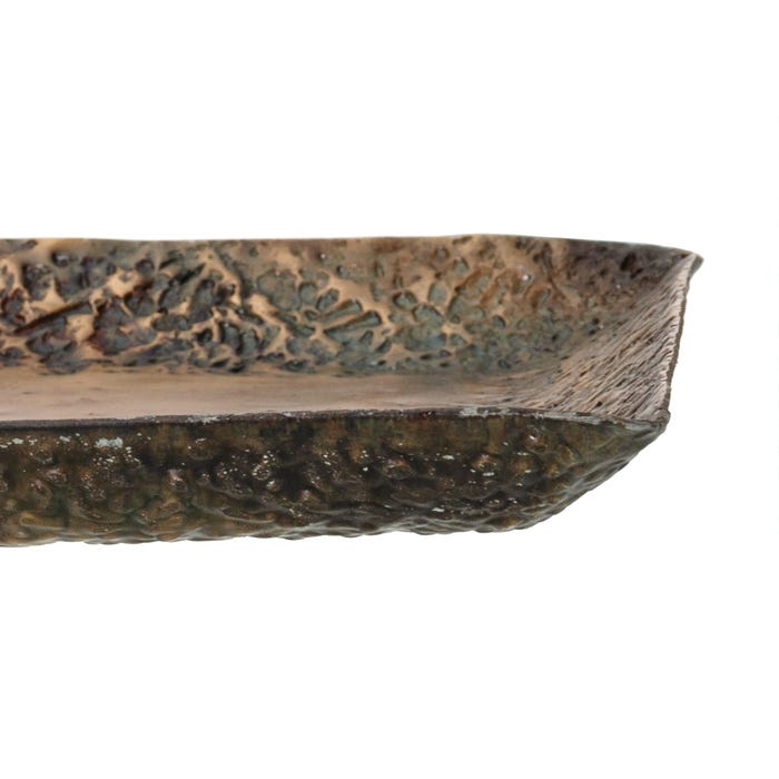 Bandeja de Alumínio Bronze Decorativa 24,50 X 24,50 X 2 Cm
