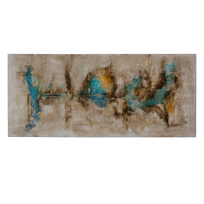 Pintura Abstracto Azul-Oro Lienzo 180 X 2,80 X 80 Cm