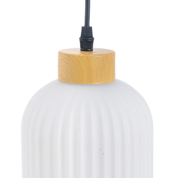 Lámpara Techo Blanco-Natural 14 X 14 X 32 Cm