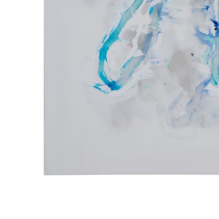 Cuadro Pintura Abstracto Azul Lienzo 70 X 3,50 X 140 Cm