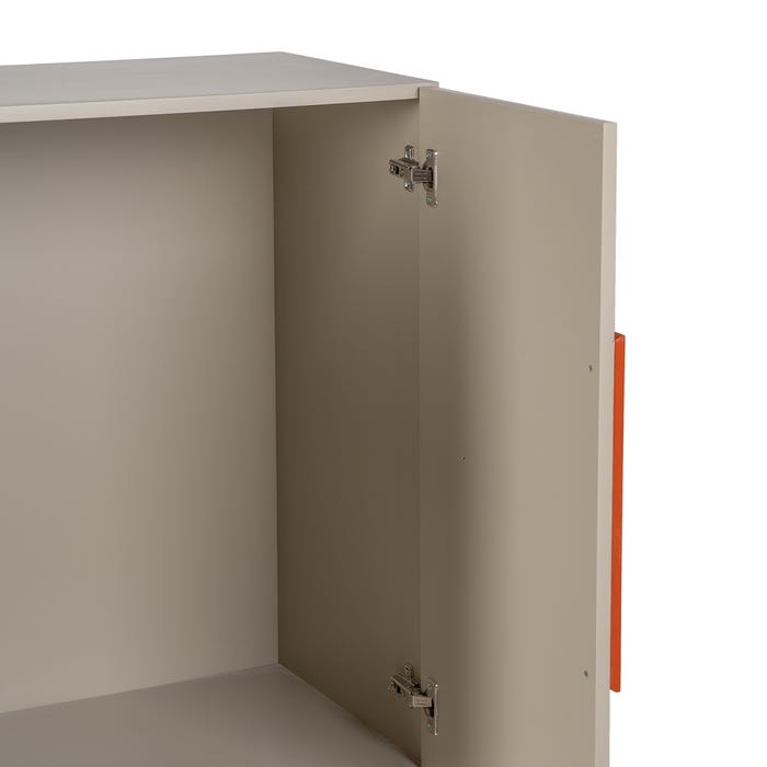 Armario Necto Taupe Dm-Metal Salón 75 X 41,80 X 123 Cm