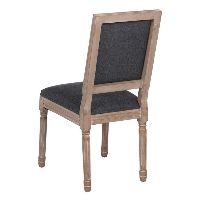 Silla Gris Oscuro Madera De Caucho Salón 45 X 53 X 95 Cm