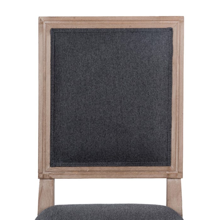 Silla Gris Oscuro Madera De Caucho Salón 45 X 53 X 95 Cm