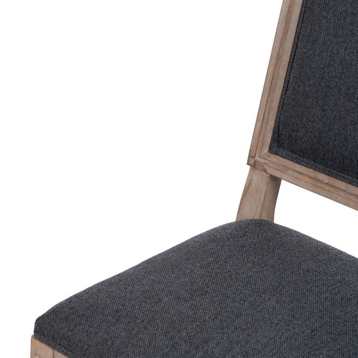 Silla Gris Oscuro Madera De Caucho Salón 45 X 53 X 95 Cm