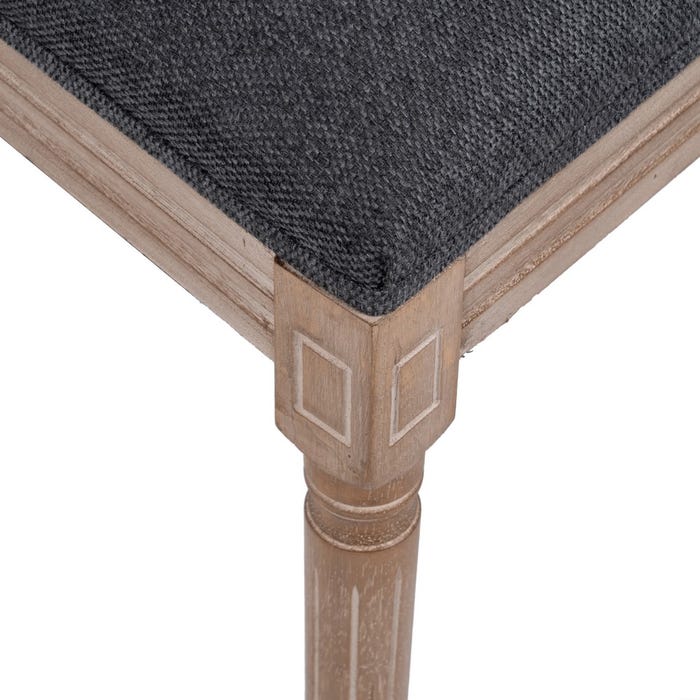 Silla Gris Oscuro Madera De Caucho Salón 45 X 53 X 95 Cm