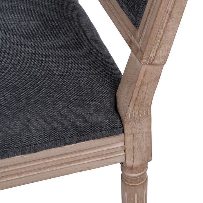 Silla Gris Oscuro Madera De Caucho Salón 45 X 53 X 95 Cm