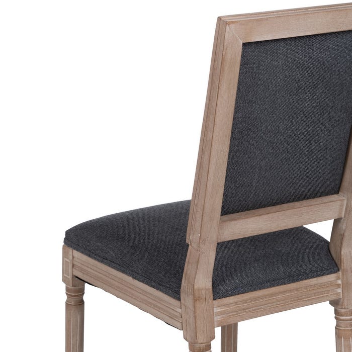 Silla Gris Oscuro Madera De Caucho Salón 45 X 53 X 95 Cm