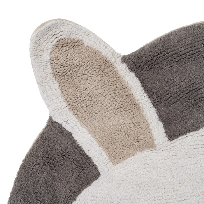 Tapete infantil de algodão coelho cinza 100 cm
