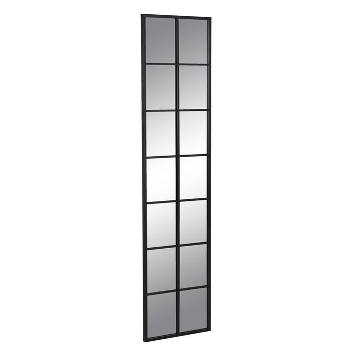 Espejo Ventana Negro Metal-Cristal 40 X 2,50 X 170 Cm