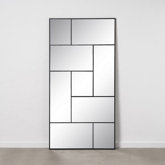 Espejo Negro Metal-Cristal Decoración 90 X 2 X 180 Cm