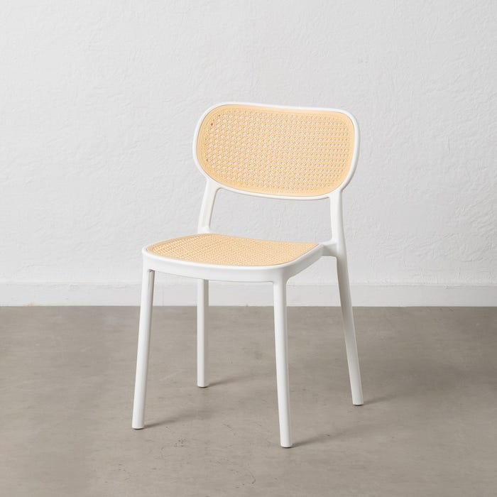 Silla Beige-Blanco Polipropileno Salón 53,80 X 47,50 X 78 Cm