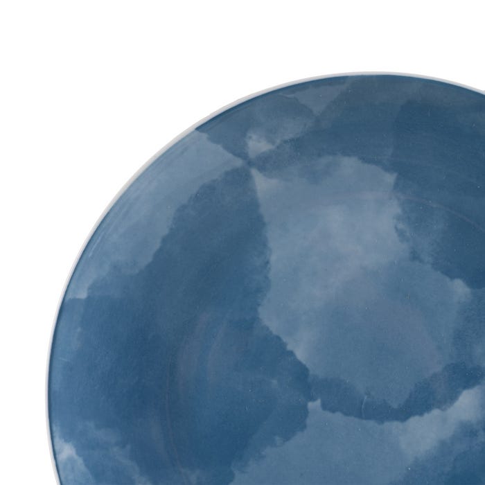 Plato Postre Azul Porcelana Cocina 20 X 20 X 2 Cm