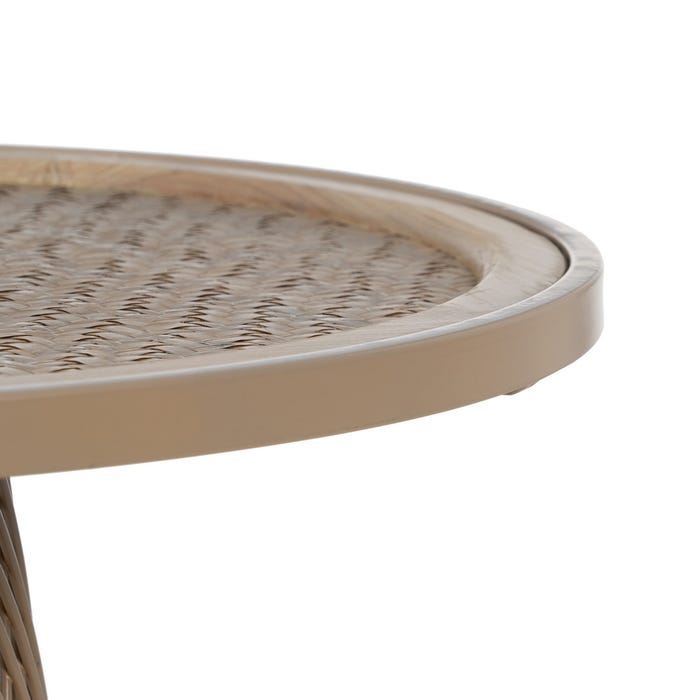 Mesa Auxiliar Natural Metal-Ratán 55 X 55 X 50 Cm