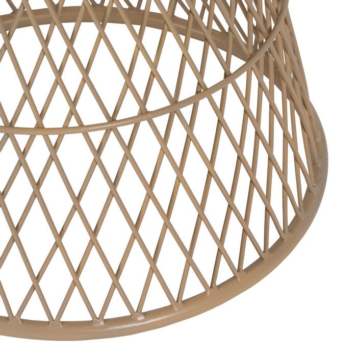 Mesa Auxiliar Natural Metal-Ratán 55 X 55 X 50 Cm