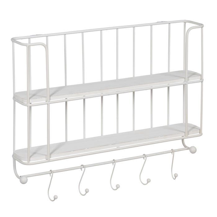Estantería Blanco Metal Decoración 66,50 X 14 X 44,50 Cm
