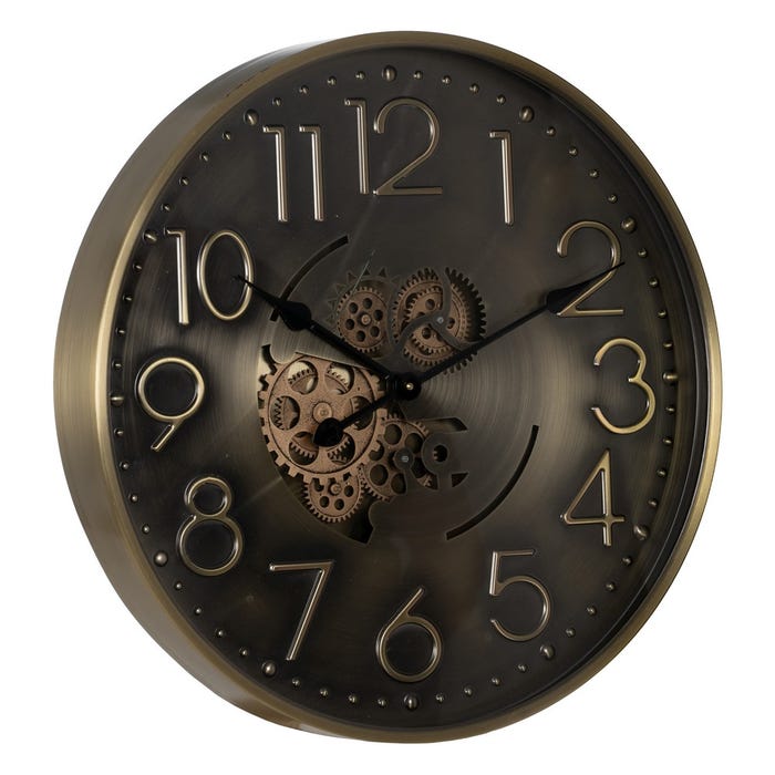 Reloj Oro Metal Decoración 60 X 8 X 60 Cm