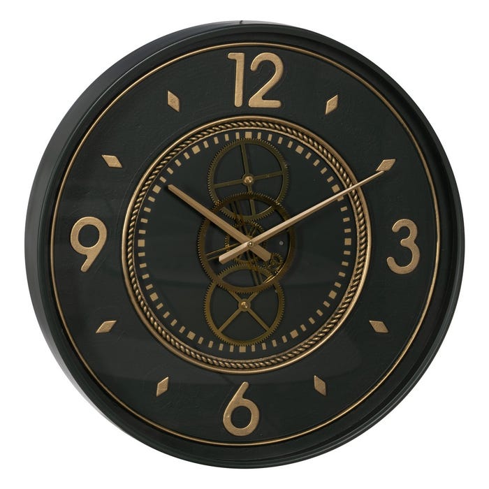 Reloj Verde-Oro Metal Decoración 55 X 8,50 X 55 Cm