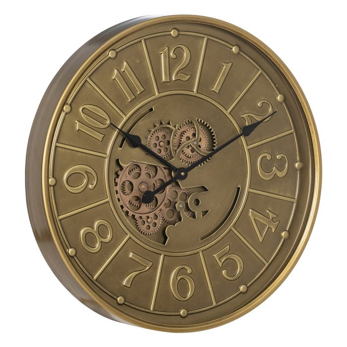 Reloj Oro Envejecido Metal Decoración 60 X 8 X 60 Cm