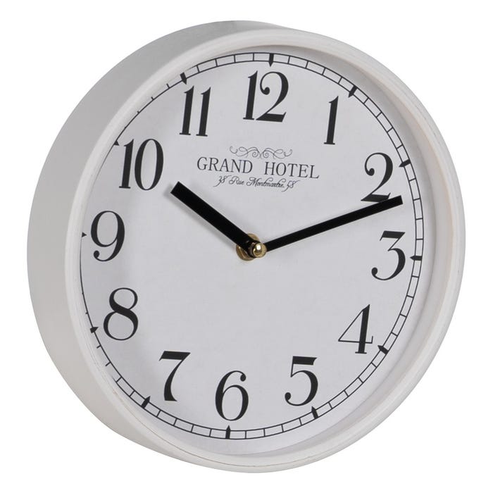 Reloj Blanco Madera / Cristal Decoración 22 X 22 X 4,50 Cm