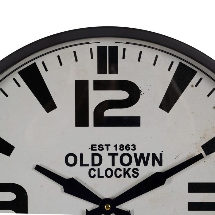 Reloj Negro-Blanco Metal Decoración 46 X 46 X 6 Cm