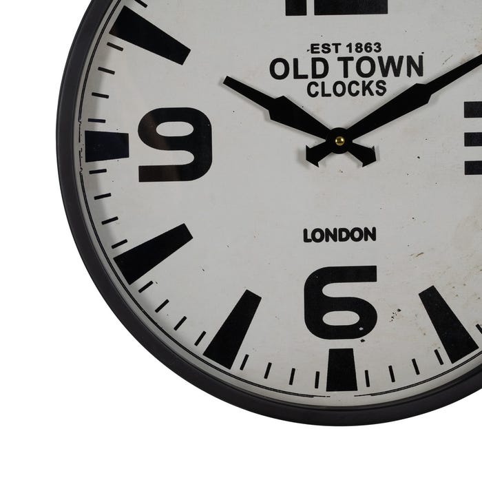 Reloj Negro-Blanco Metal Decoración 46 X 46 X 6 Cm