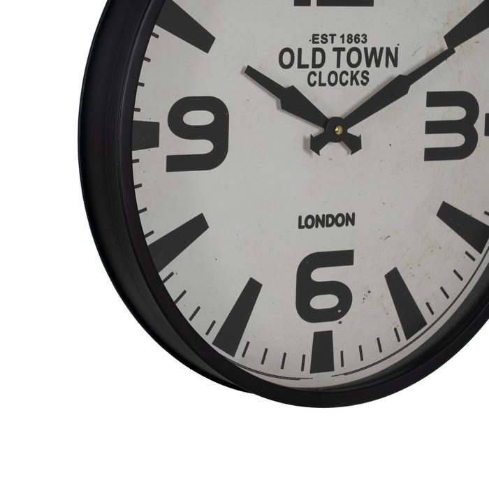 Reloj Negro-Blanco Metal Decoración 46 X 46 X 6 Cm