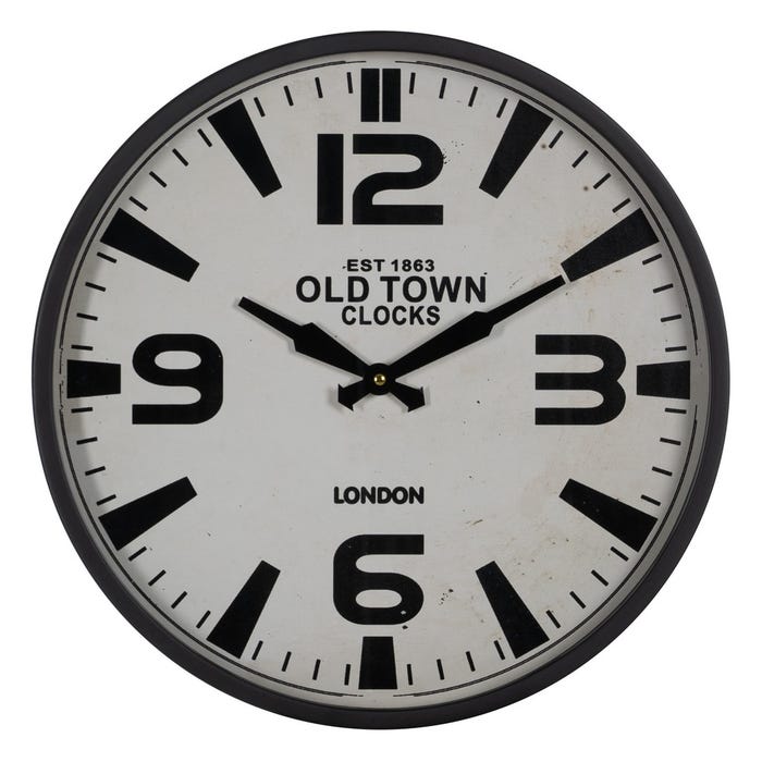 Reloj Negro-Blanco Metal Decoración 46 X 46 X 6 Cm