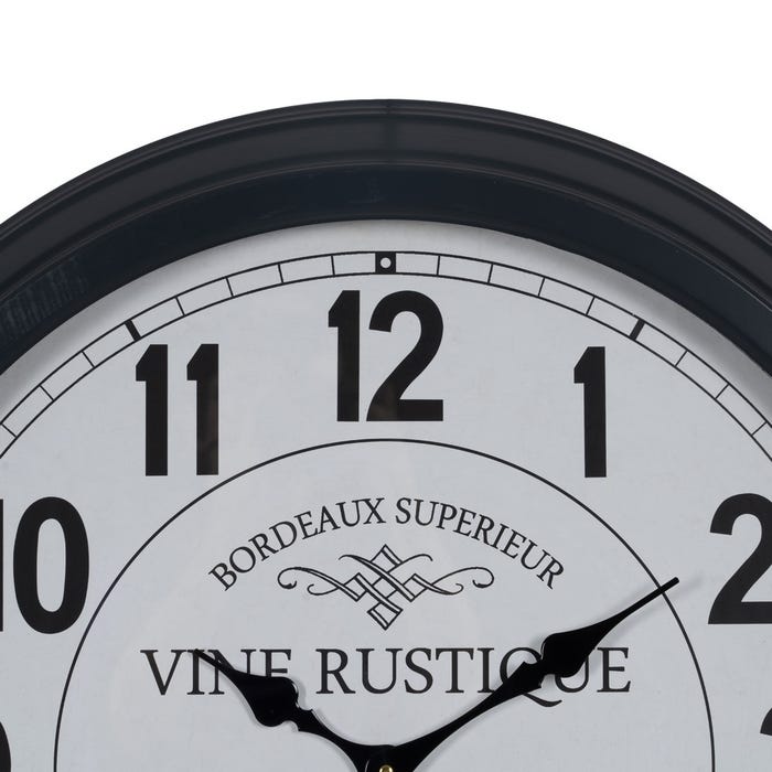 Reloj Negro-Blanco Metal Decoración 70 X 70 X 6,50 Cm