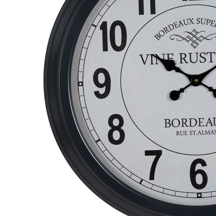 Reloj Negro-Blanco Metal Decoración 70 X 70 X 6,50 Cm