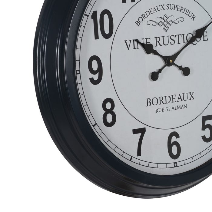 Reloj Negro-Blanco Metal Decoración 70 X 70 X 6,50 Cm