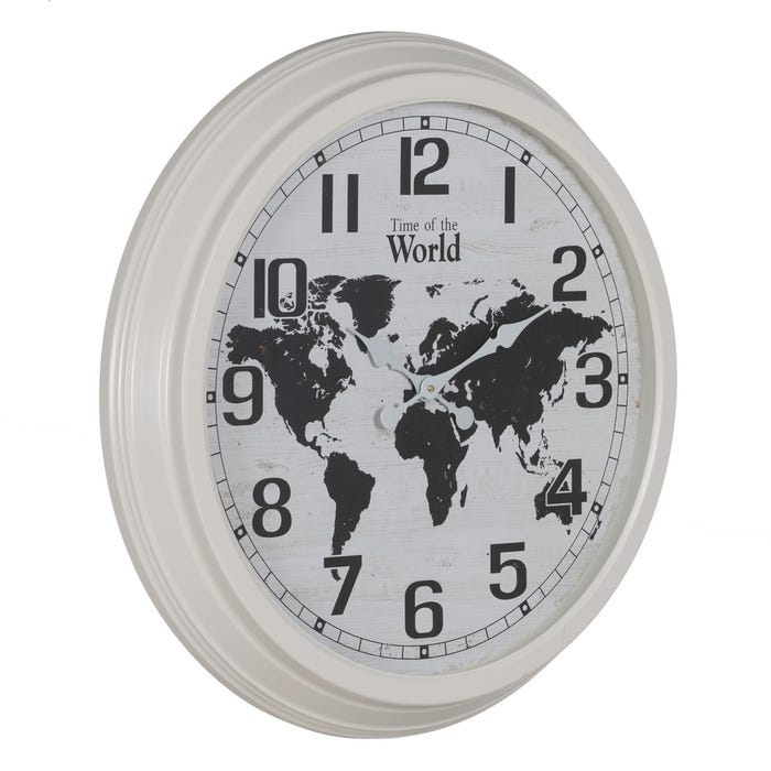 Reloj Blanco-Negro Metal Decoración 70 X 70 X 6,50 Cm
