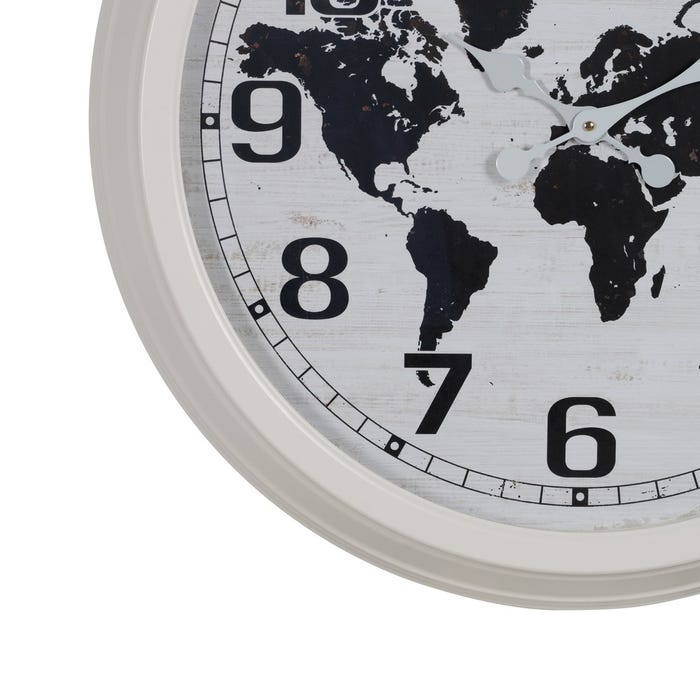 Reloj Blanco-Negro Metal Decoración 70 X 70 X 6,50 Cm