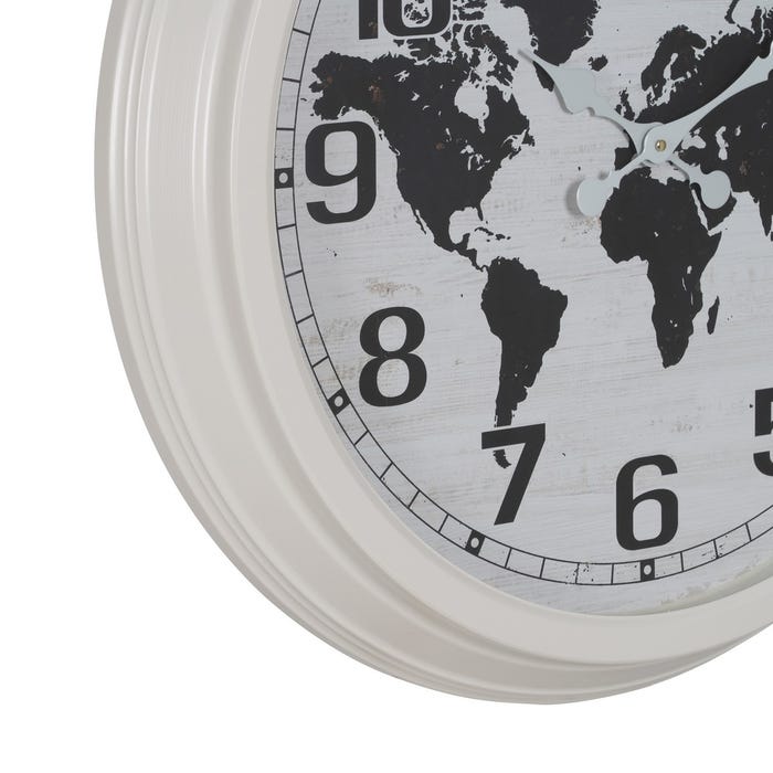 Reloj Blanco-Negro Metal Decoración 70 X 70 X 6,50 Cm