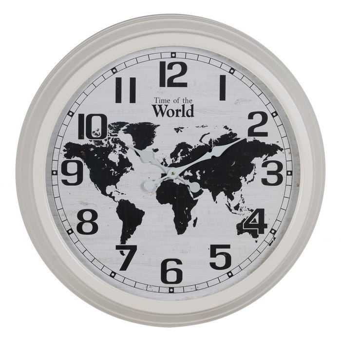 Reloj Blanco-Negro Metal Decoración 70 X 70 X 6,50 Cm